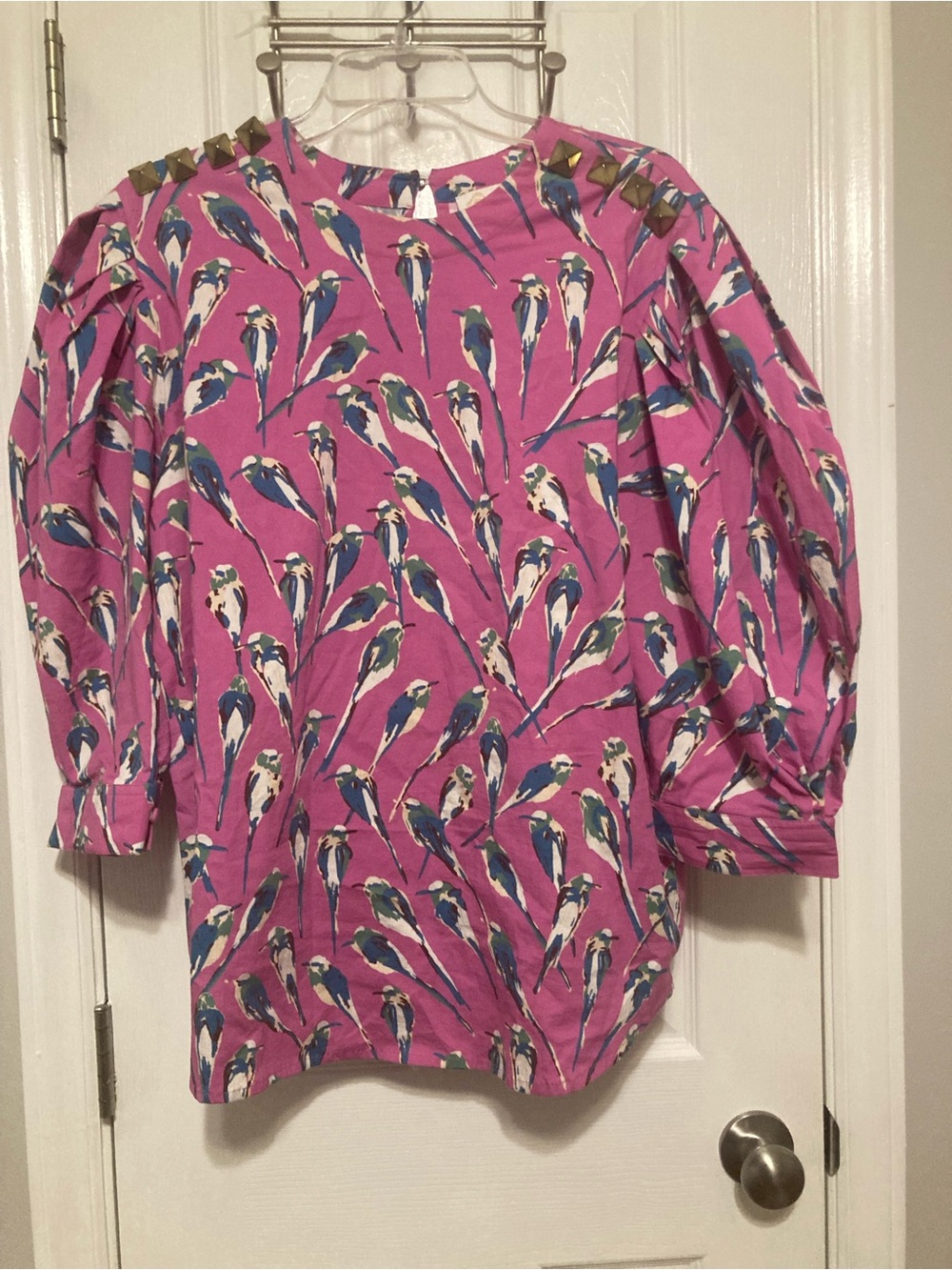 Sheridan French Amy Blouse in Pink Birds Print